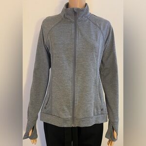 Women All In Motion Grey Long Sleeve Front Zip Closure Athletic Jacket